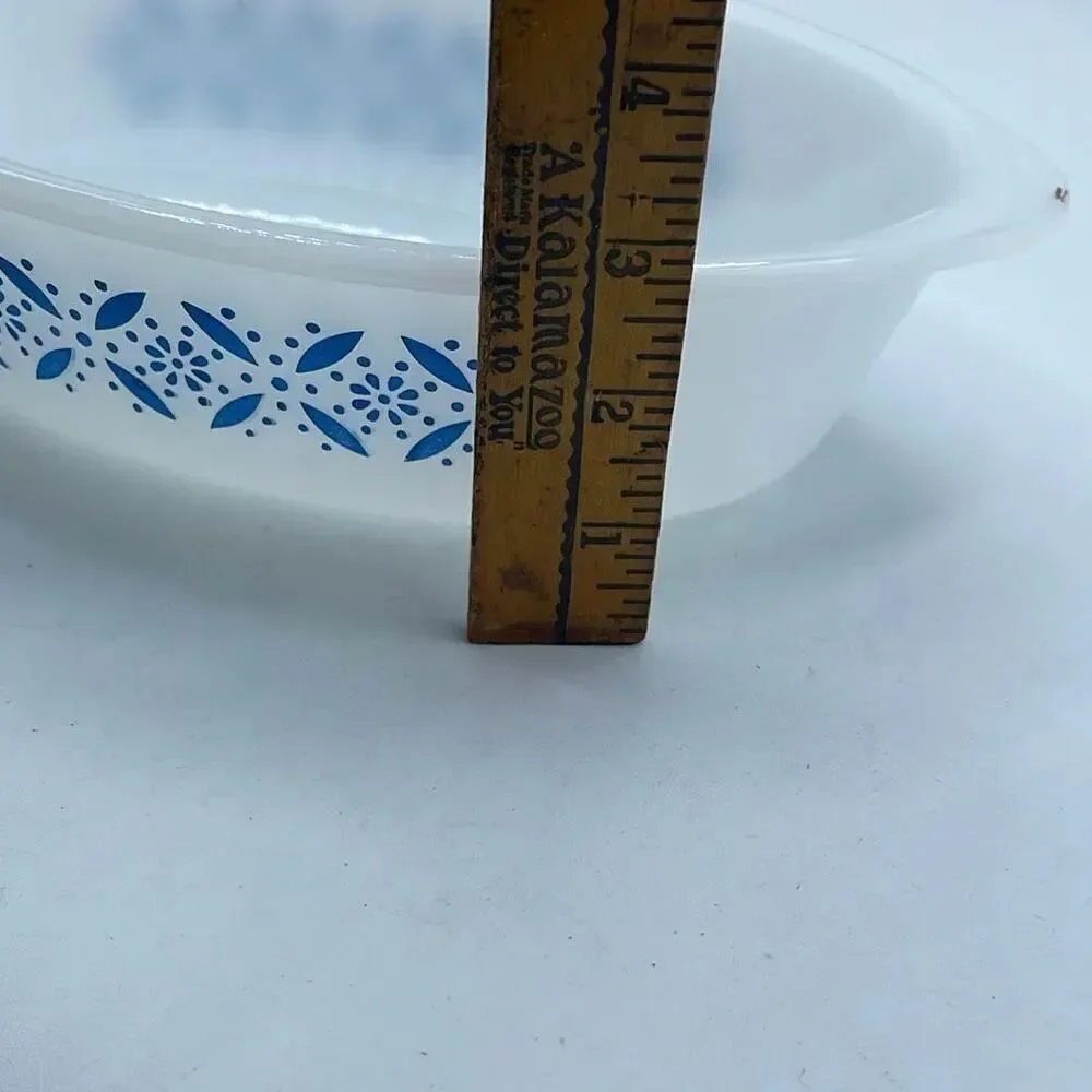 Vintage Glasbake “Blue Daisy” or “Star Daisy “ 1quart casserole dish.